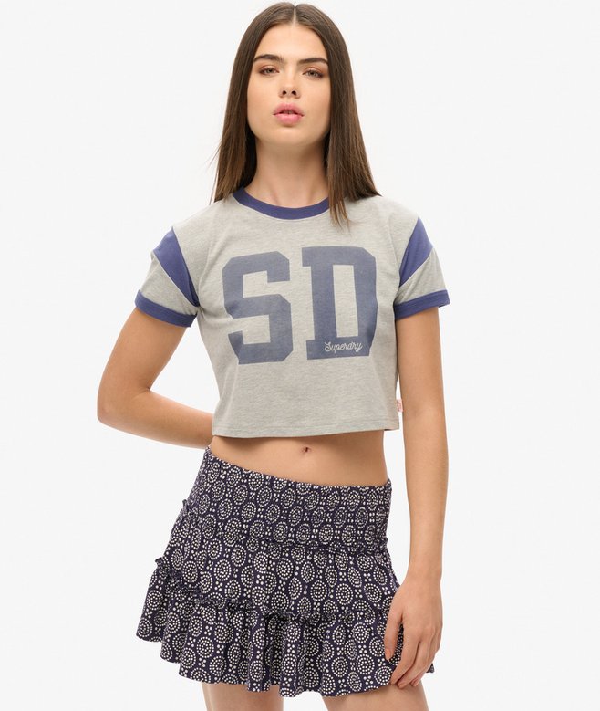 superdry Minifalda de punto escalonada