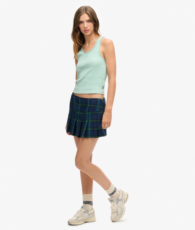 Superdry Minifalda Plisada A Cuadros
