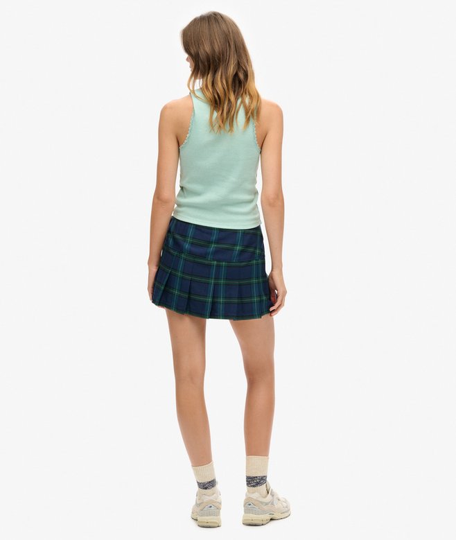 Superdry Minifalda Plisada A Cuadros