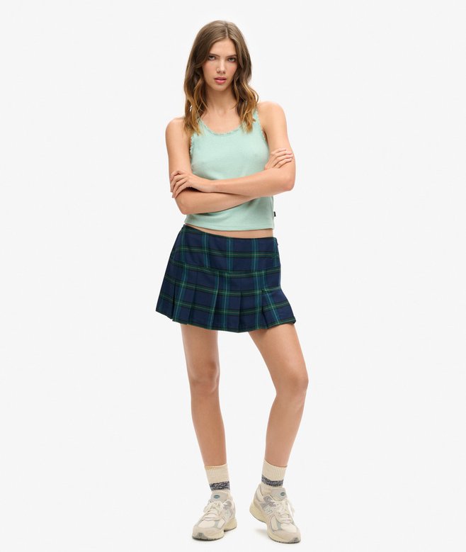 superdry Minifalda plisada a cuadros