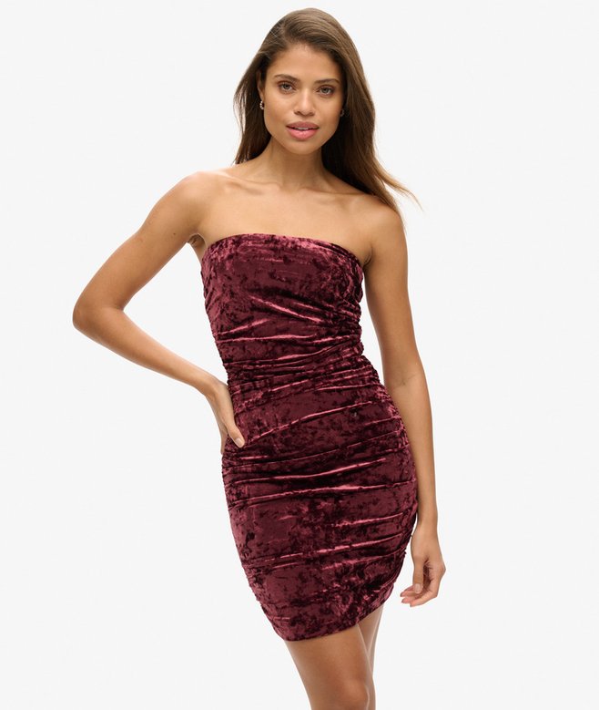 Superdry Minivestido Bandeau De Terciopelo