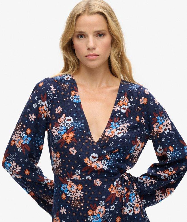 Superdry Minivestido Cruzado Con Estampado