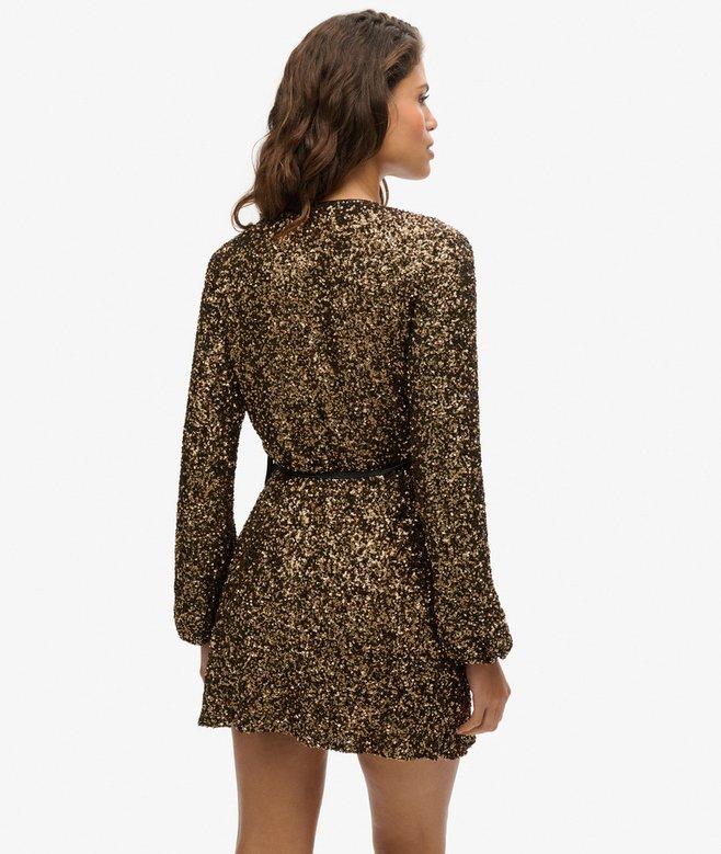 Superdry Minivestido Cruzado Con Lentejuelas
