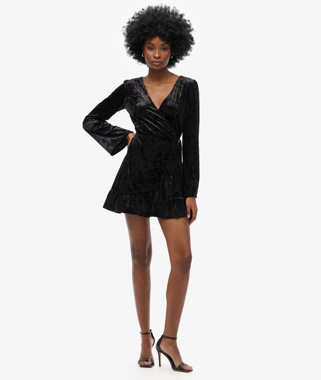 Superdry Minivestido Cruzado De Terciopelo