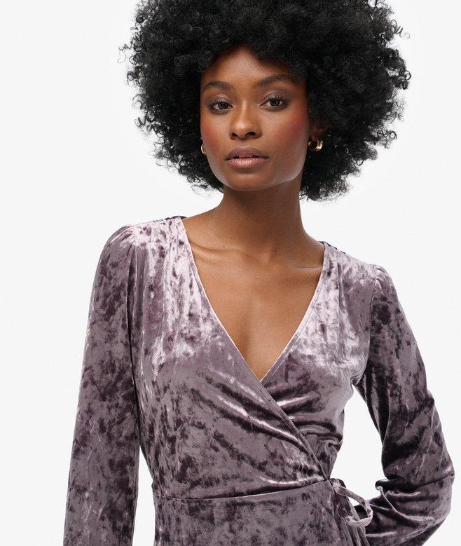 Superdry Minivestido Cruzado De Terciopelo