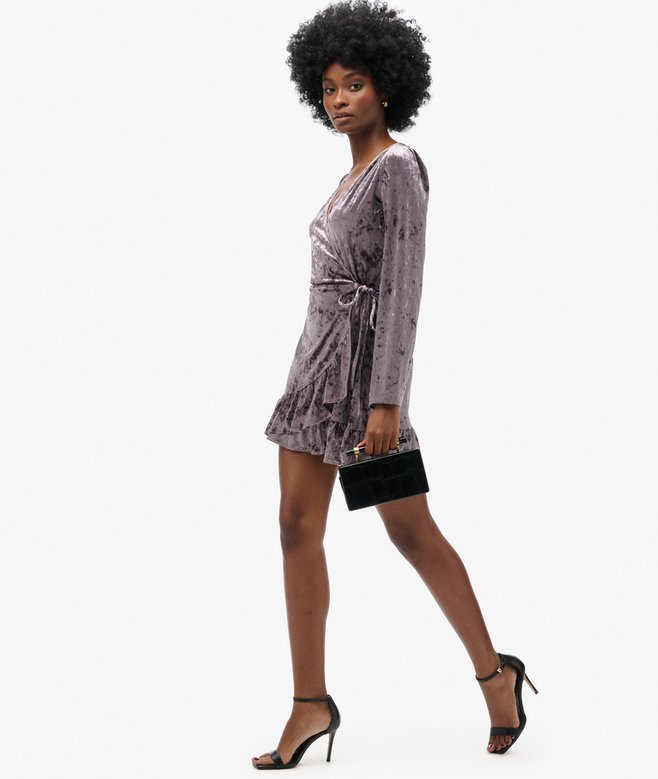 Superdry Minivestido Cruzado De Terciopelo