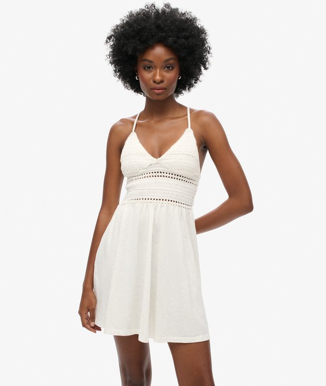 Superdry Minivestido De Encaje Y Punto