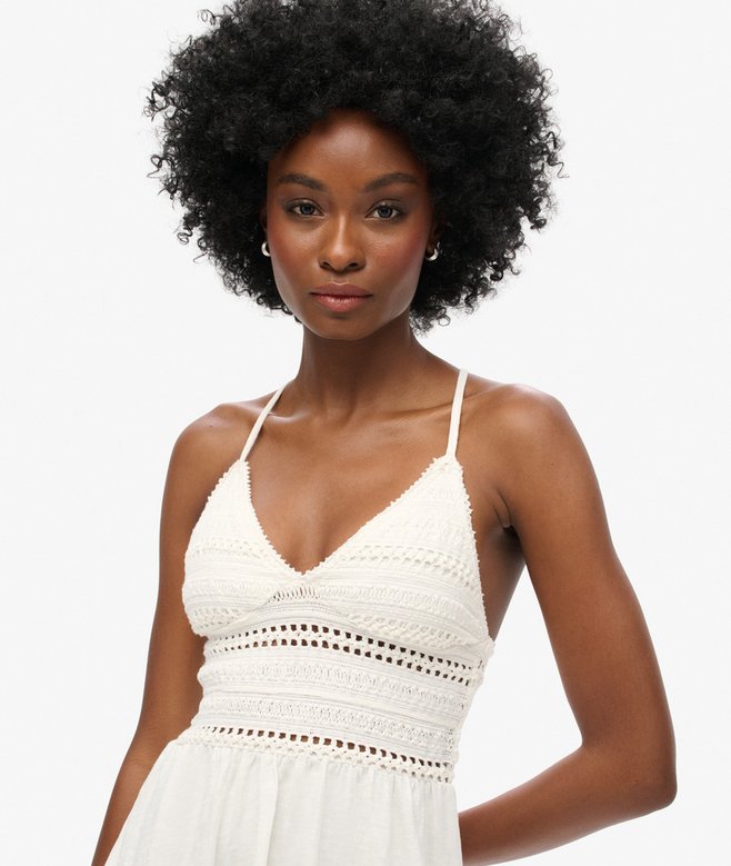 Superdry Minivestido De Encaje Y Punto