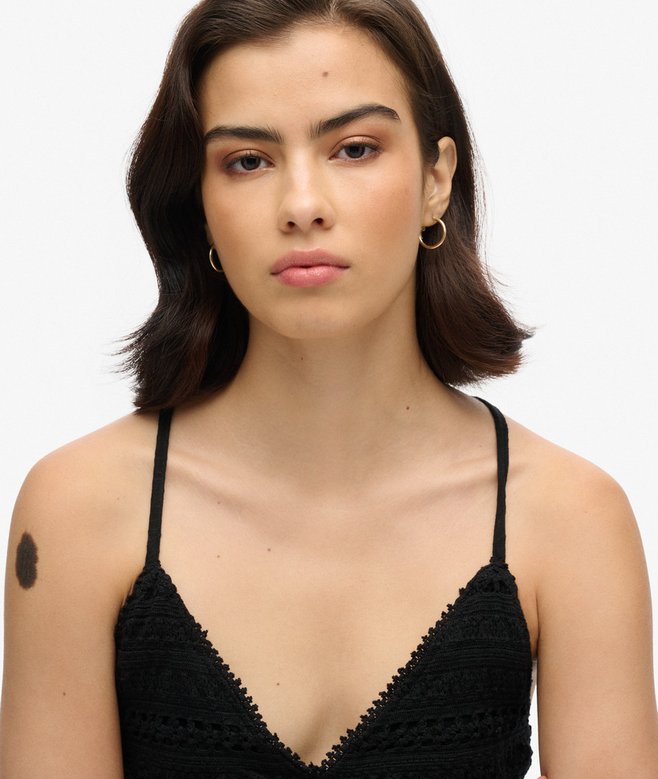 Superdry Minivestido De Encaje Y Punto