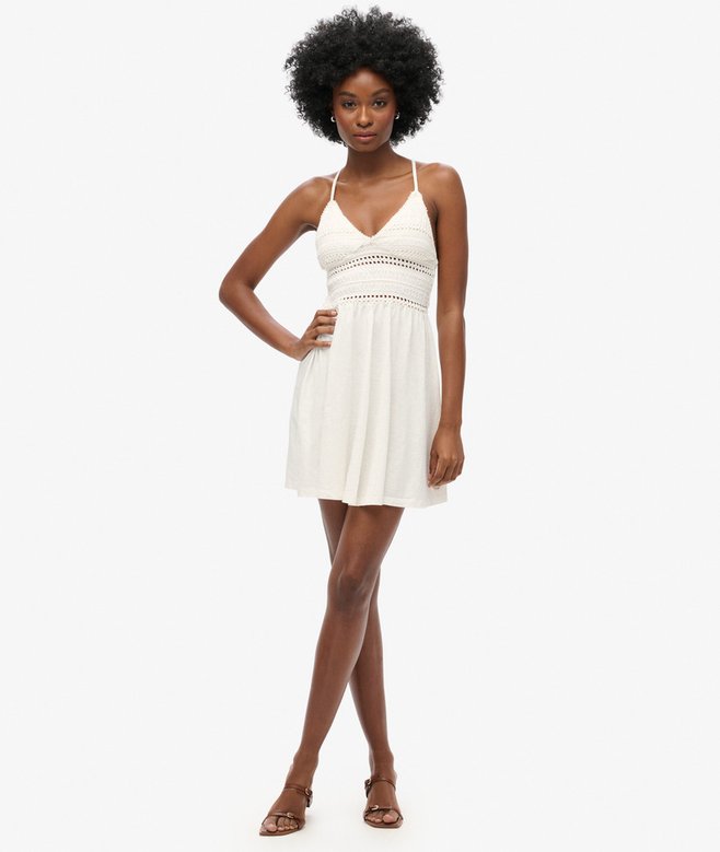 superdry Minivestido de encaje y punto