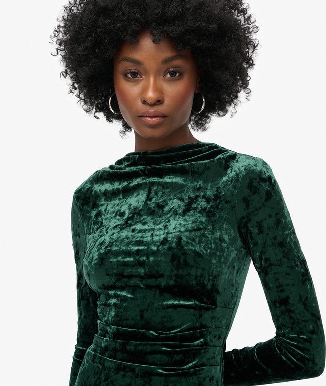 Superdry Minivestido De Manga Larga De Terciopelo