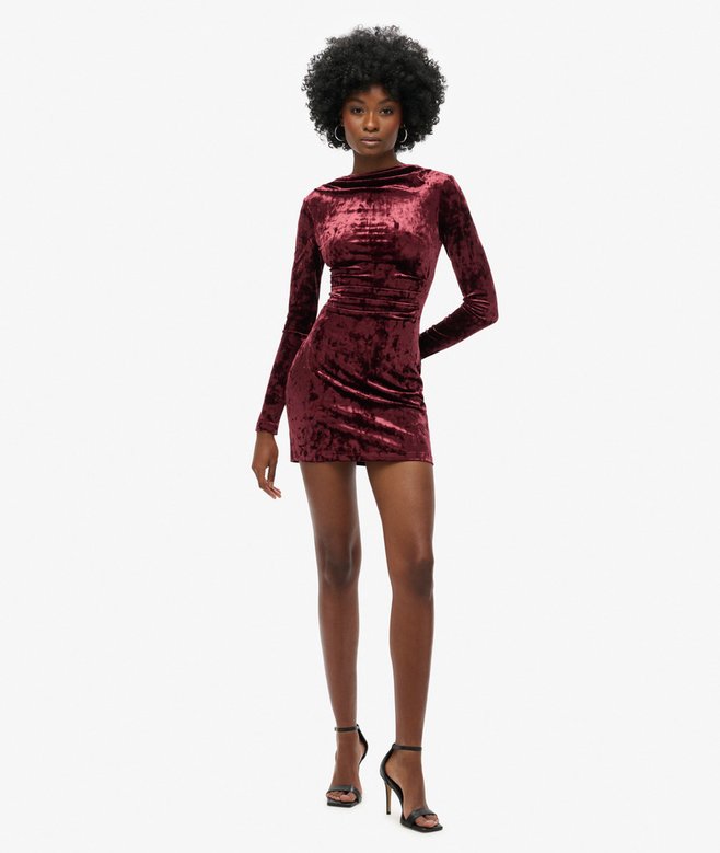 Superdry Minivestido De Manga Larga De Terciopelo