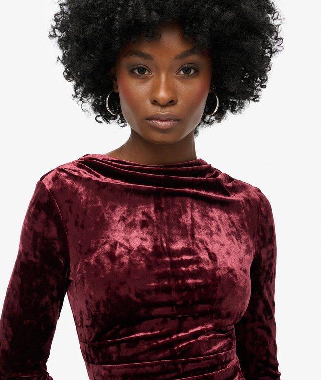 Superdry Minivestido De Manga Larga De Terciopelo