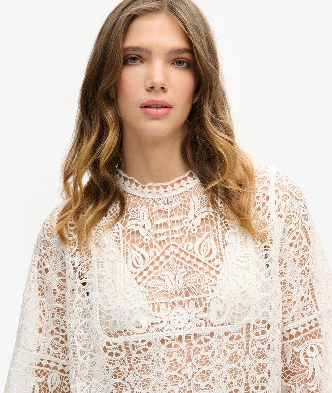 Superdry Minivestido De Playa Tipo Pareo De Encaje