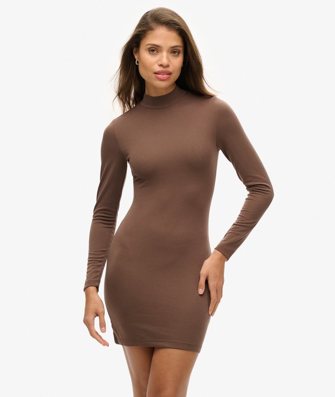 superdry Minivestido de punto con cuello perkins