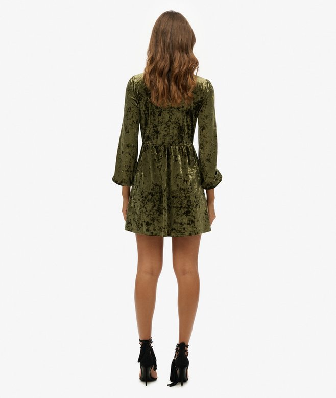 Superdry Minivestido De Terciopelo Diamante