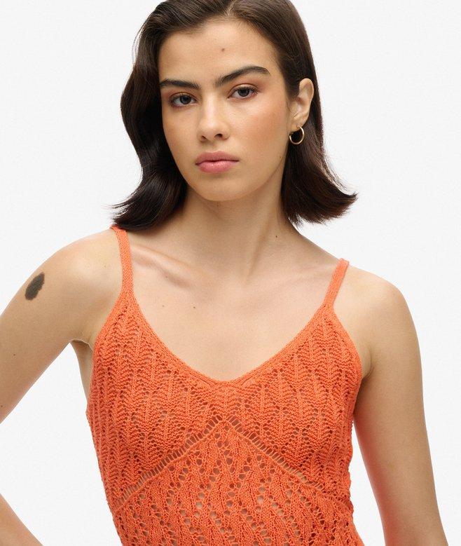 Superdry Minivestido De Tirantes De Ganchillo