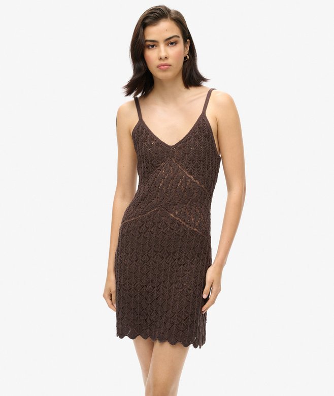 superdry Minivestido de tirantes de ganchillo