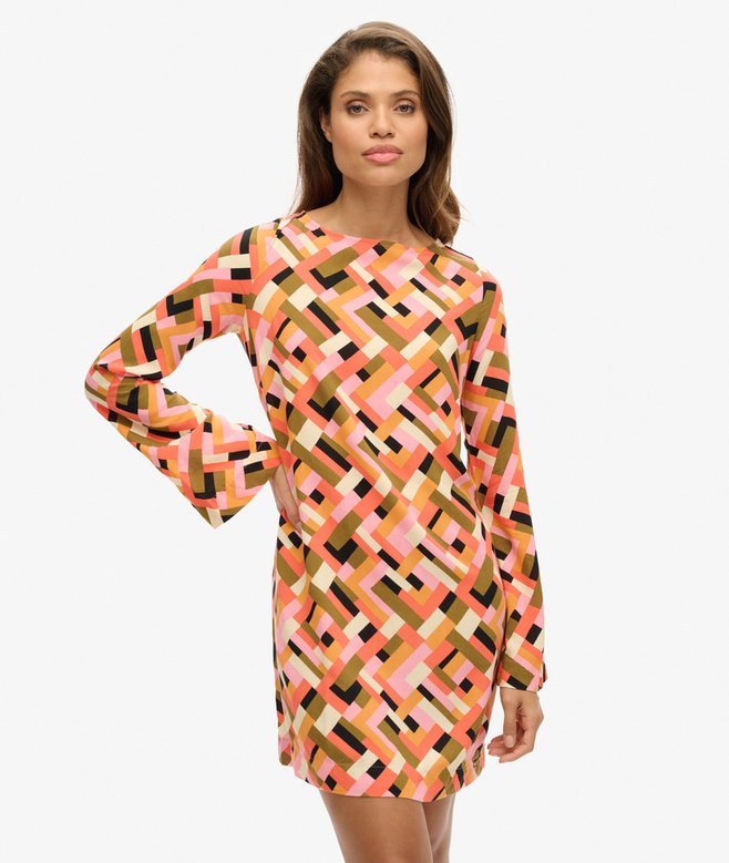 superdry Minivestido estampado con espalda abierta