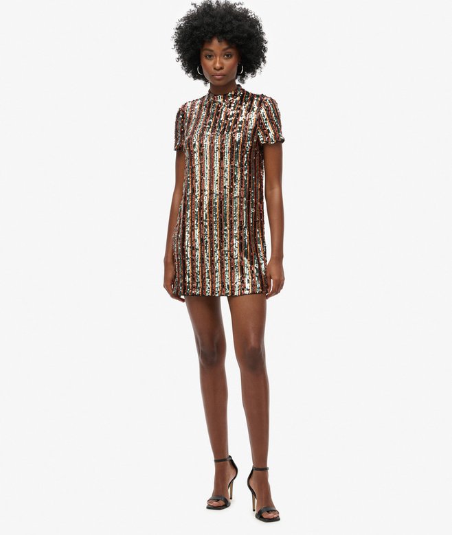 Superdry Minivestido Tipo Camiseta Con Lentejuelas