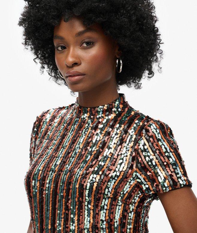 Superdry Minivestido Tipo Camiseta Con Lentejuelas