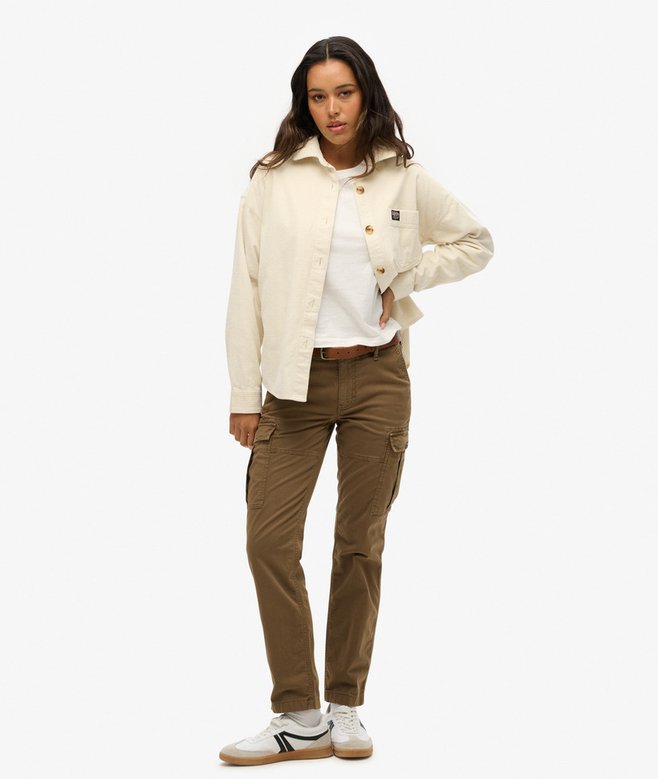 superdry Pantalones cargo ajustados de talle medio