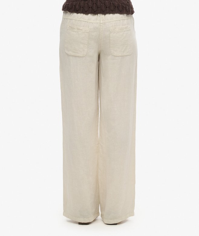 Superdry Pantalones De Lino De Talle Bajo