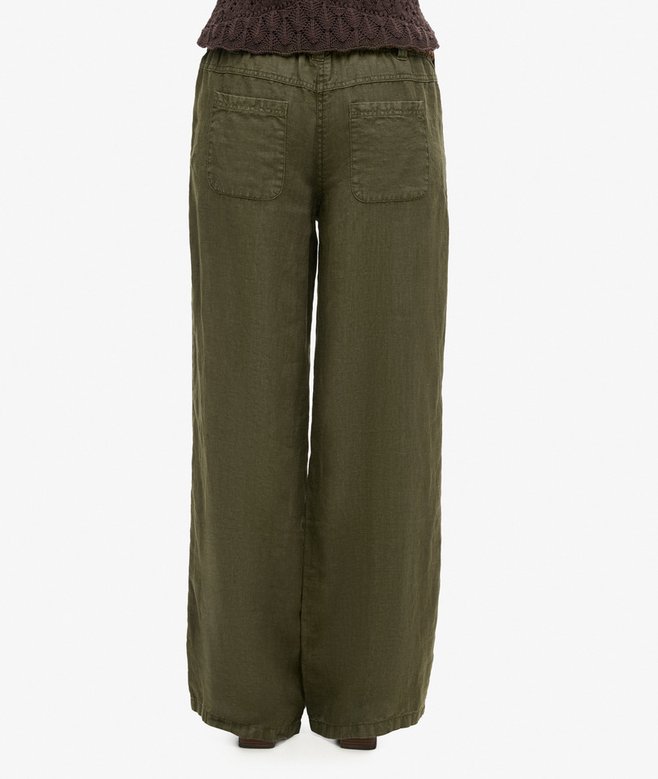 Superdry Pantalones De Lino De Talle Bajo