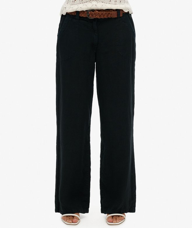 Superdry Pantalones De Lino De Talle Bajo
