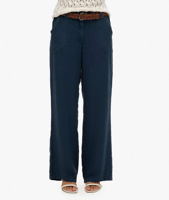 Superdry Pantalones De Lino De Talle Bajo