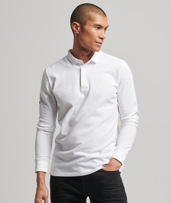 superdry Polo de piqué de manga larga