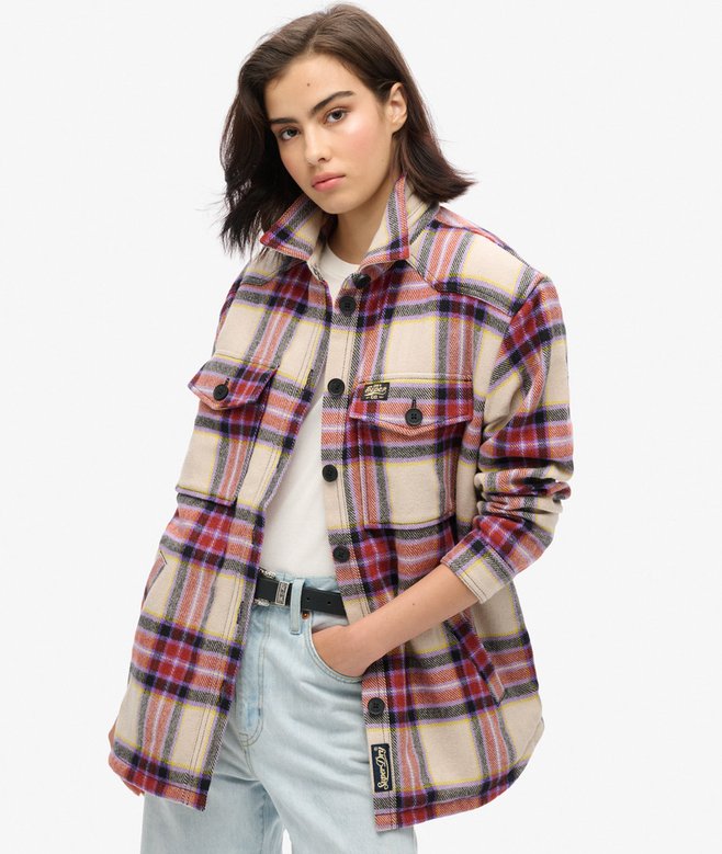 superdry Sobrecamisa de borreguillo a cuadros
