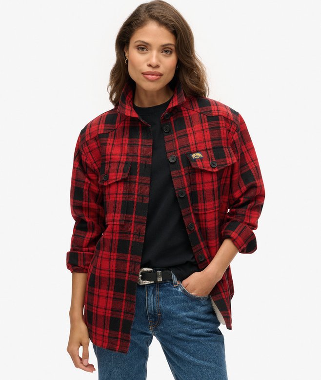 superdry Sobrecamisa de borreguillo a cuadros