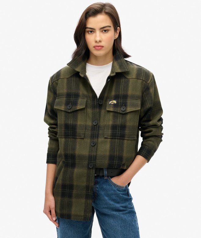 superdry Sobrecamisa de borreguillo a cuadros