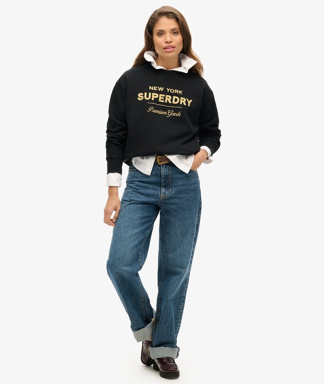Superdry Sudadera Con Logotipo Metalizado Luxe