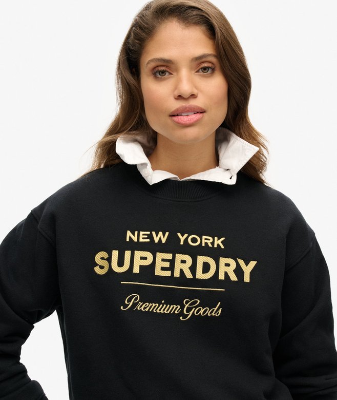 Superdry Sudadera Con Logotipo Metalizado Luxe