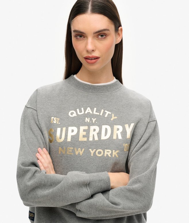 Superdry Sudadera Con Logotipo Metalizado Luxe