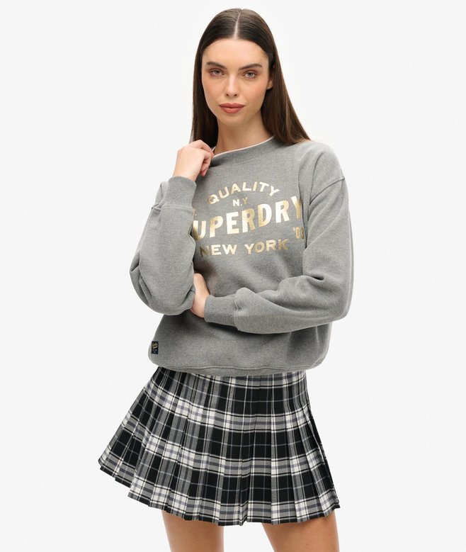 superdry Sudadera con logotipo metalizado Luxe