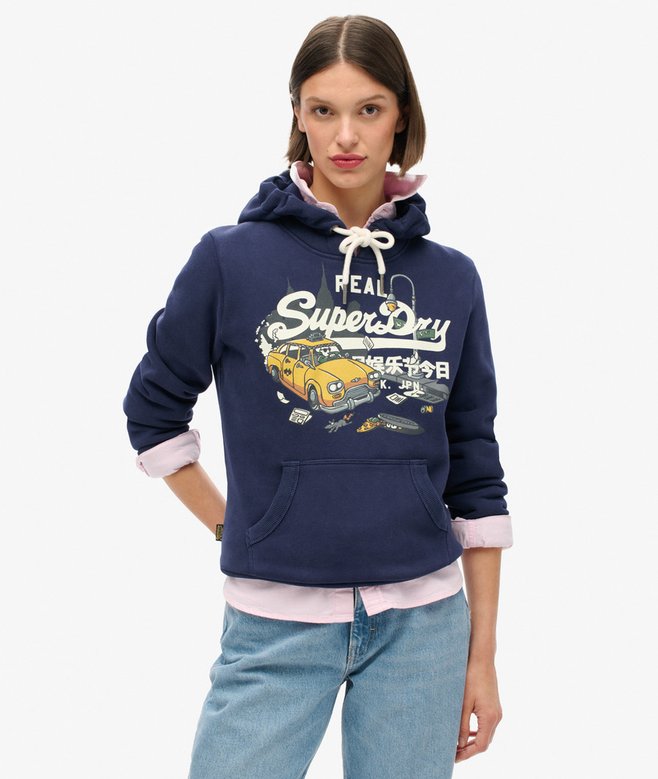 superdry Sudadera gráfica con capucha New York