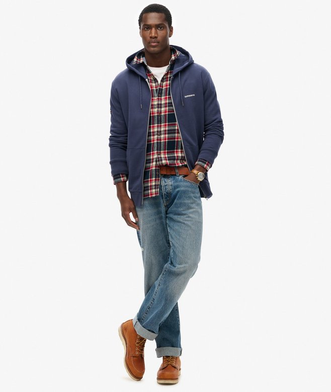 Superdry Sudadera Lisa Con Capucha Y Cremallera