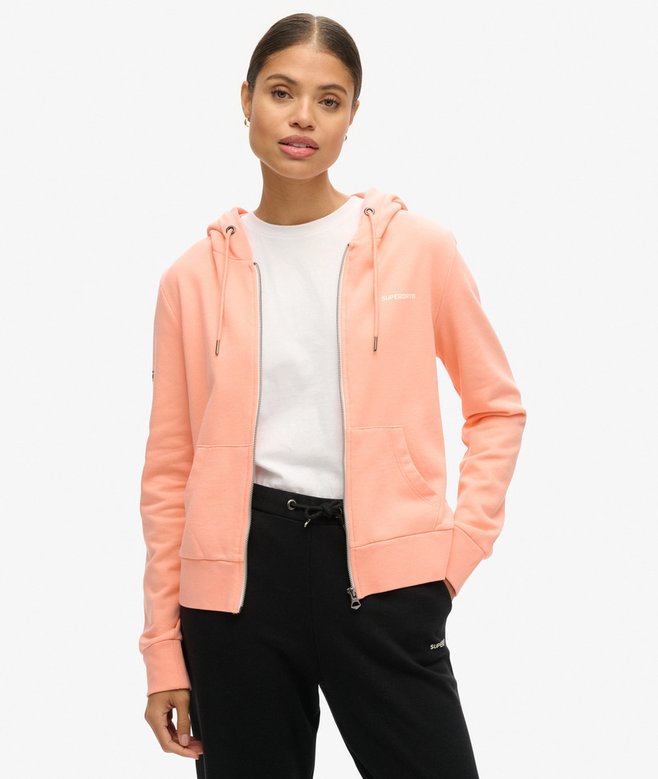 superdry Sudadera lisa con capucha y cremallera