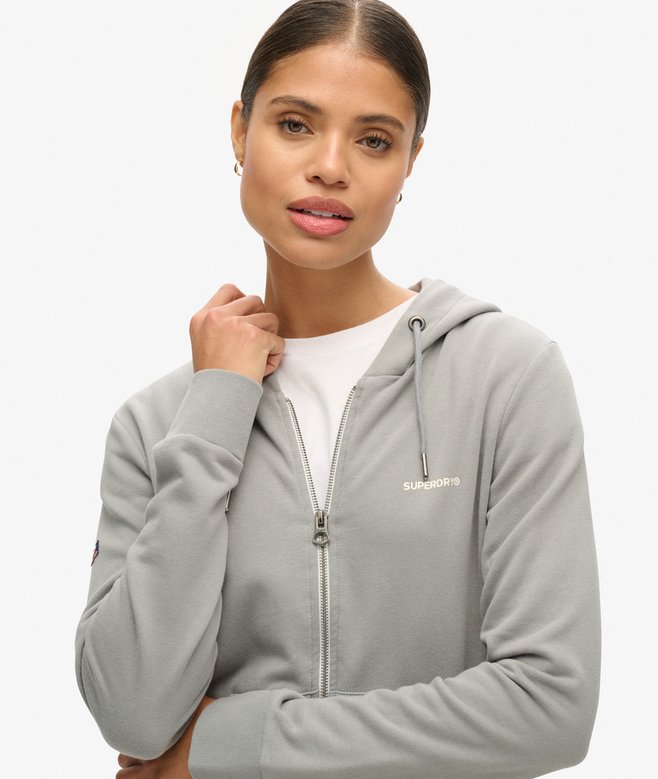 Superdry Sudadera Lisa Con Capucha Y Cremallera