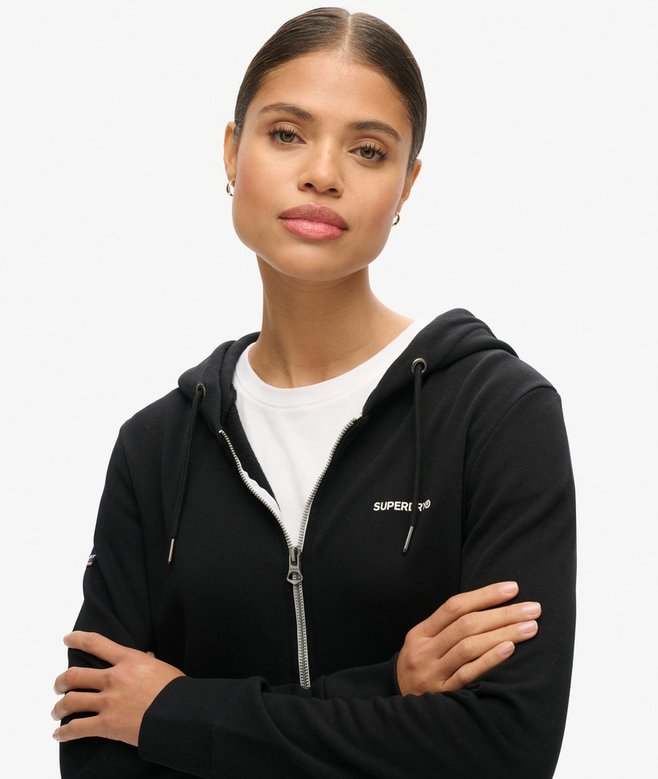 Superdry Sudadera Lisa Con Capucha Y Cremallera