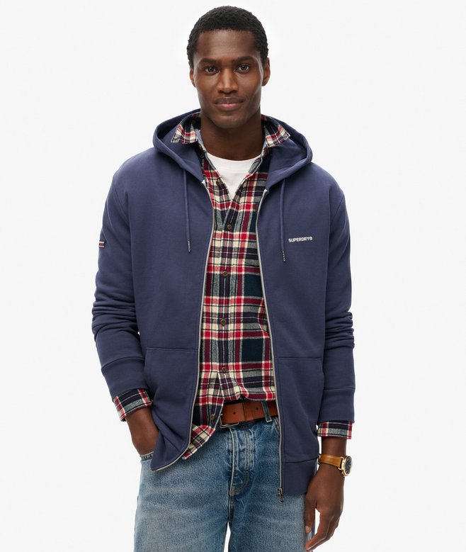 superdry Sudadera lisa con capucha y cremallera
