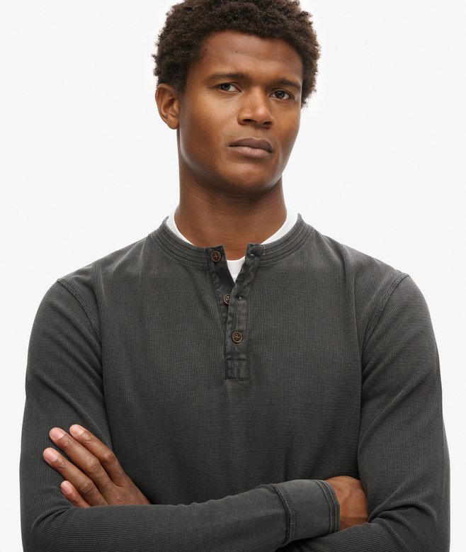 Superdry Top Con Cuello Panadero Y Textura Vintage