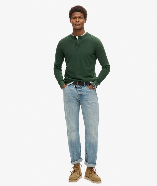 Superdry Top Con Cuello Panadero Y Textura Vintage