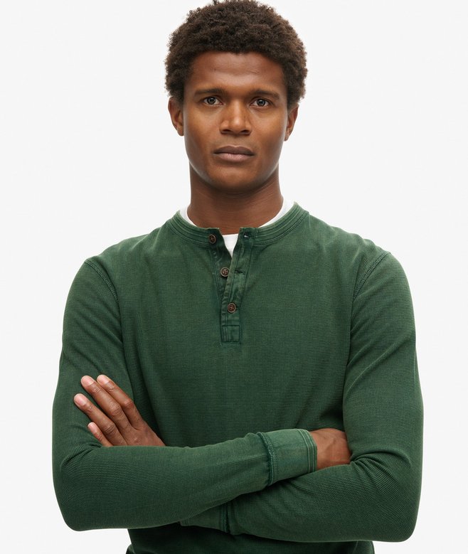 Superdry Top Con Cuello Panadero Y Textura Vintage