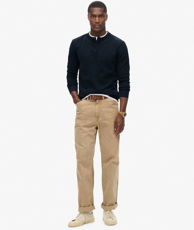 Superdry Top Con Cuello Panadero Y Textura Vintage