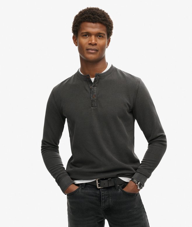 superdry Top con cuello panadero y textura Vintage