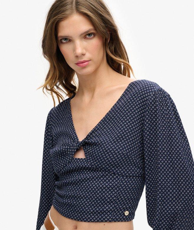 Superdry Top Corto Tejido De Manga Larga